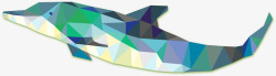 手绘晶体海豚矢量图素材