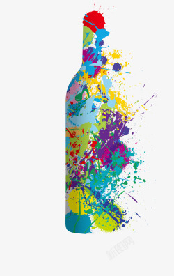 扁平化颜料瓶子七彩颜料瓶子高清图片
