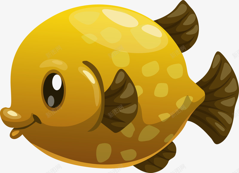 黄色卡通小鱼png免抠素材_新图网 https://ixintu.com 免抠PNG 卡通 小鱼 海底 海洋 装饰图案 黄色