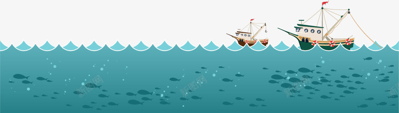 蓝色清新大海渔船png免抠素材_新图网 https://ixintu.com 6月8号 世界海洋日 大海 浪花 海船 渔船 自然