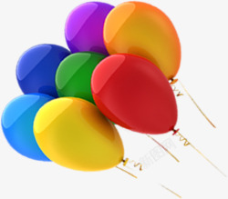 七个色彩亮光气球素材