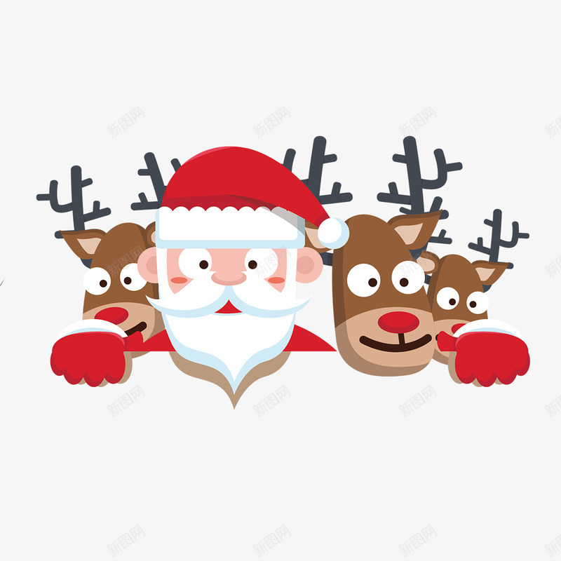 红色圣诞老人psd免抠素材_新图网 https://ixintu.com 动物 卡通 圣诞 庆祝 犄角 红色 老人 质感 麋鹿