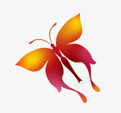 鲜花蝴蝶笔刷手绘蝴蝶高清图片