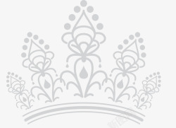 银质手绘纯色皇冠矢量图素材