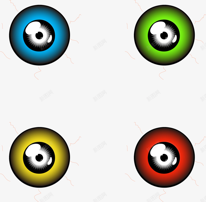 色彩创意眼球png免抠素材_新图网 https://ixintu.com 创意 创意色彩 眼球 矢量图形 矢量素材 色彩