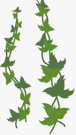 墨绿色植物长款卡通风格常春藤矢量图高清图片