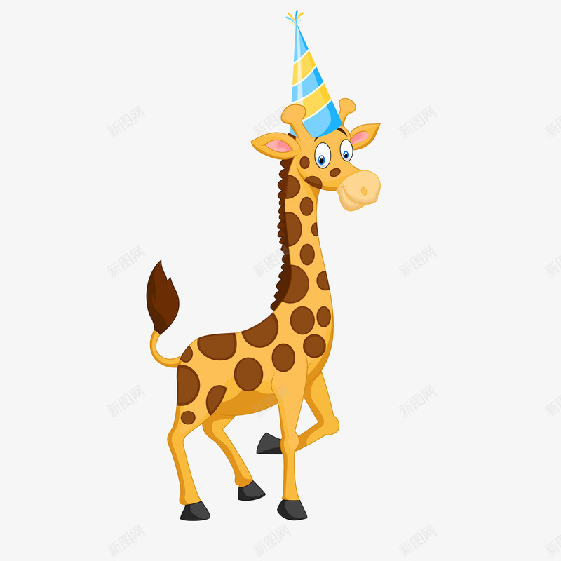 卡通庆祝生日的长颈鹿矢量图ai免抠素材_新图网 https://ixintu.com 动物设计 卡通 庆祝 派对 生日 长颈鹿 矢量图