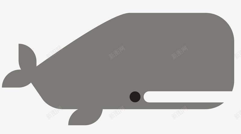 大头灰色鲸鱼png免抠素材_新图网 https://ixintu.com 卡通生物 大头鲸鱼 海洋动物 海洋生物 矢量扁平海洋生物 矢量海洋生物 鱼类