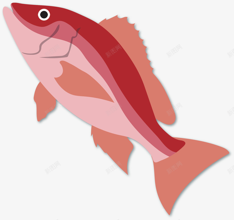 海洋小鱼装饰图标png_新图网 https://ixintu.com 卡通有趣 小鱼 扁平化 海洋动物 矢量图案 红色底纹