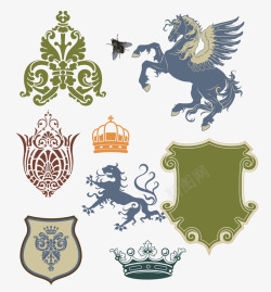 各种样式皇冠贵族族徽高清图片