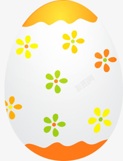 复活节白色花朵彩蛋素材
