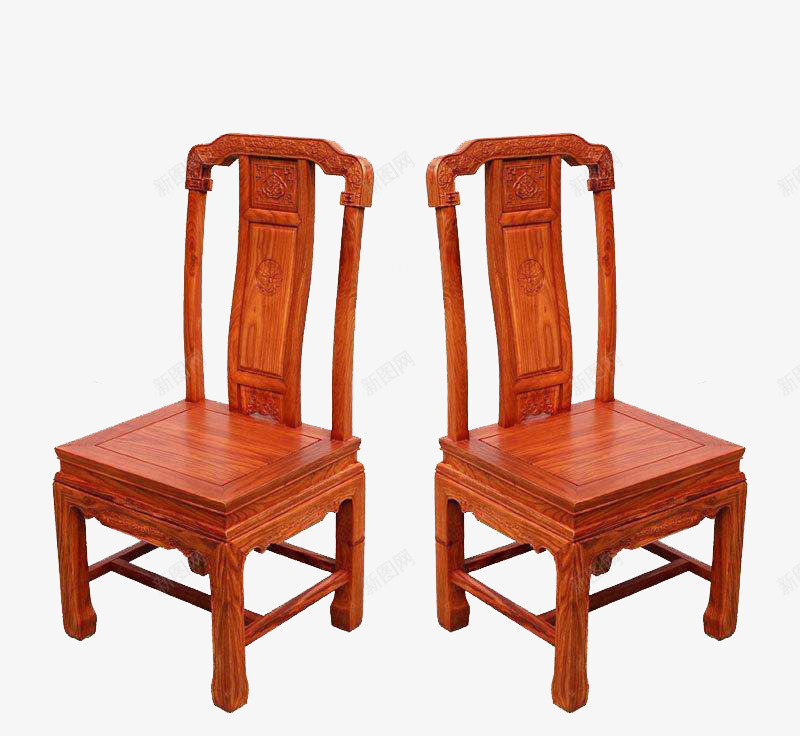 红木对椅png免抠素材_新图网 https://ixintu.com 两对椅子 印花 手工雕花 红木椅 红木椅子 老椅子 餐桌椅子