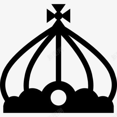 皇家古董冠小十字架上图标图标