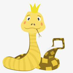 卡通黄色的蛇动物矢量图素材