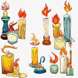 卡通蜡烛火焰素材