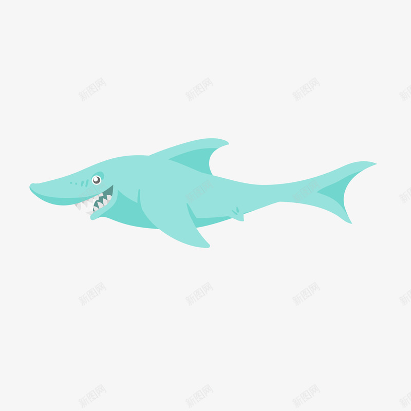 卡通蓝色的鲨鱼矢量图ai免抠素材_新图网 https://ixintu.com 动物设计 卡通 海洋动物 蓝色 鲨鱼 矢量图