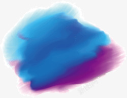 蓝紫色笔刷蓝紫色晕染水彩矢量图高清图片