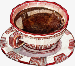 创意复古花纹咖啡图案素材