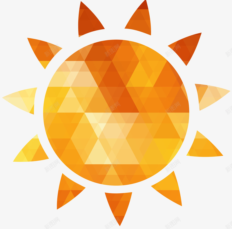 橘色方块拼接太阳矢量图ai免抠素材_新图网 https://ixintu.com 发光太阳 发光的太阳 圆形太阳 太阳 橘色 矢量太阳 耀眼的太阳 矢量图