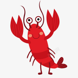 卡通龙虾动物矢量图素材