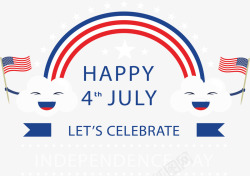 庆祝独立日开心云朵美国彩虹桥矢量图高清图片