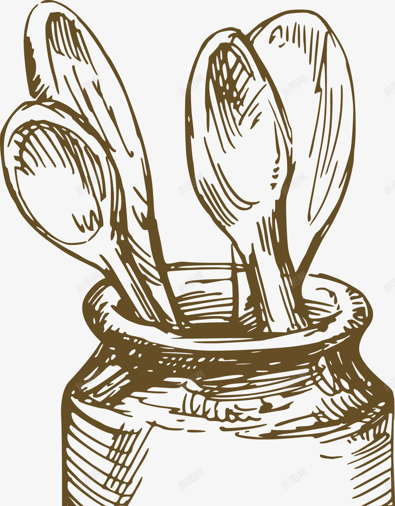 勺子png免抠素材_新图网 https://ixintu.com 手绘画 手绘食物 插画 素描 线稿 速写