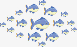 可爱卡通深海鱼群矢量图素材