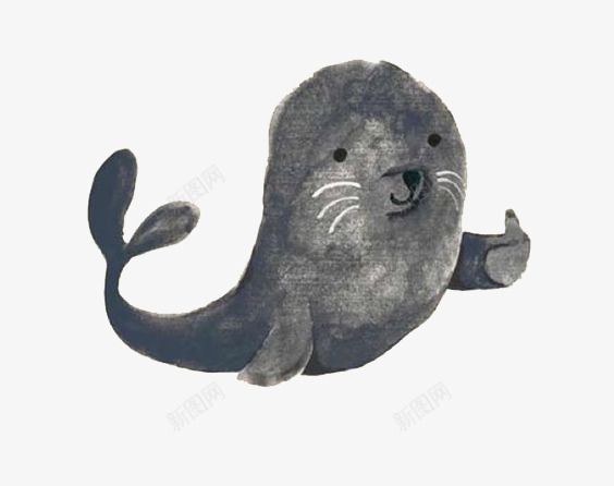 海豹png免抠素材_新图网 https://ixintu.com 动物 卡通 可爱 手绘 拟人 插画 文艺 海洋 海豹 清新 素描海豹