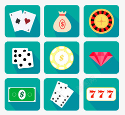 运气蓝色方块赌博元素图标高清图片