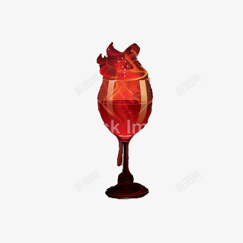黑底高脚杯中的红酒与火焰图标png_新图网 https://ixintu.com logo设计 图标 图案 火焰 火的标志 红酒 设计 高脚杯