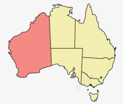 色彩鲜明澳洲地图素材