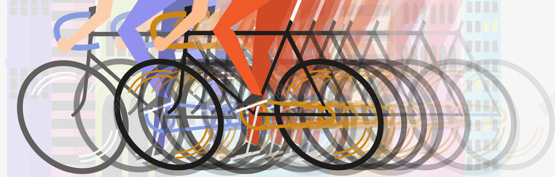 彩绘城市自行车比赛png免抠素材_新图网 https://ixintu.com 创意 城市 彩绘 比赛 自行车 色彩 轮胎 颜色 骑行