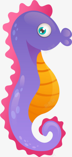 紫色嘴世界海洋日嘟嘴的海马高清图片