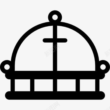 皇家树冠圆形十字符号图标图标