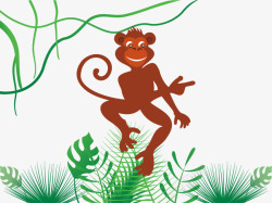 丛林素材活泼的猴子高清图片