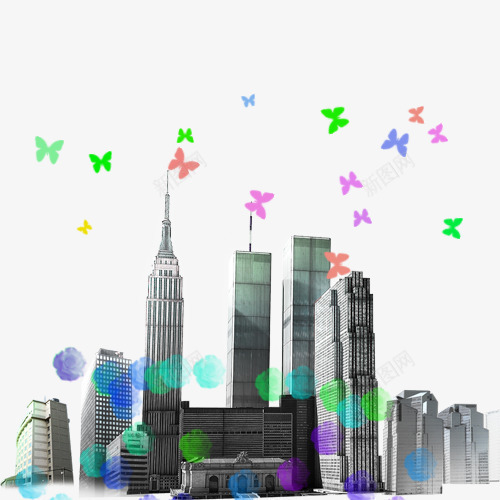 都市高楼群png免抠素材_新图网 https://ixintu.com 写字楼 网页设计 色彩 都市 高楼群