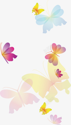 五彩舞蝶黄色蓝色紫色蝴蝶矢量图高清图片