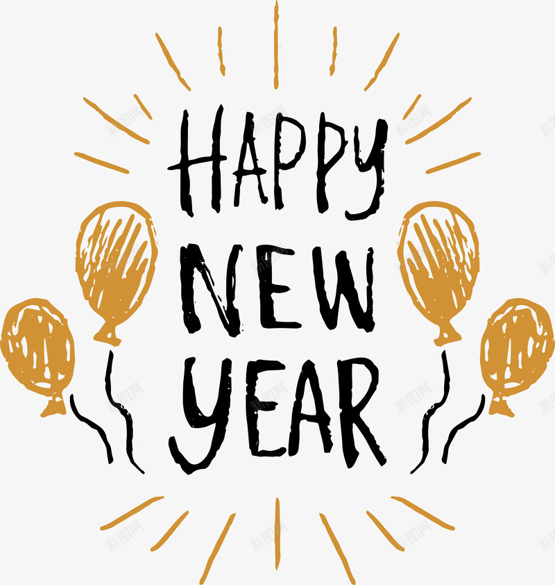 卡通手绘新年标签png免抠素材_新图网 https://ixintu.com 2018狗年 庆祝 手绘 标签 气球 矢量图案