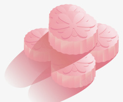 中秋节粉色美食月饼素材