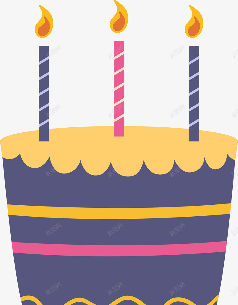 点蜡烛的生日小蛋糕png免抠素材_新图网 https://ixintu.com 卡通 小蛋糕 庆祝 生日 矢量图案 蜡烛 装饰图案