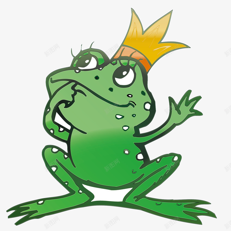 青蛙王子卡通png免抠素材_新图网 https://ixintu.com 卡通 可爱 皇冠 童话 青蛙