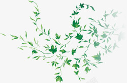 绿色清新手绘花藤植物端午素材