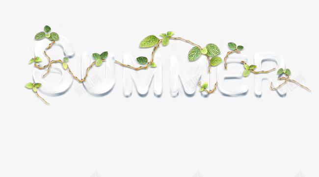 夏天summerpng免抠素材_新图网 https://ixintu.com summer 夏天 字体设计 绿色藤蔓 藤蔓