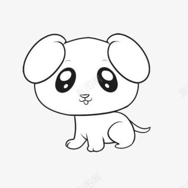 卡通手绘可爱小狗图标图标