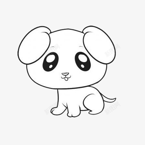 卡通手绘可爱小狗图标png_新图网 https://ixintu.com 动物 卡通手绘 可爱 小狗 白色 绘画 铅笔画