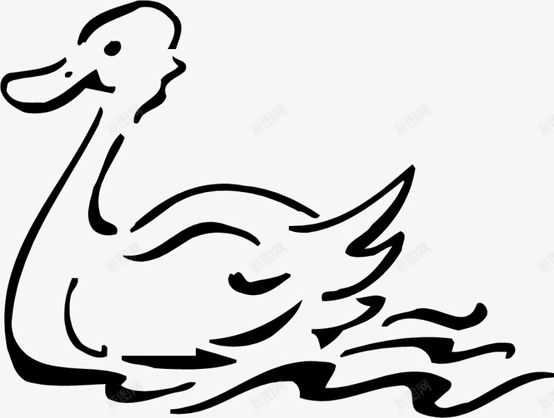 手绘鸭子图标png_新图网 https://ixintu.com 手绘 手绘画 矢量装饰 装饰 鸭子