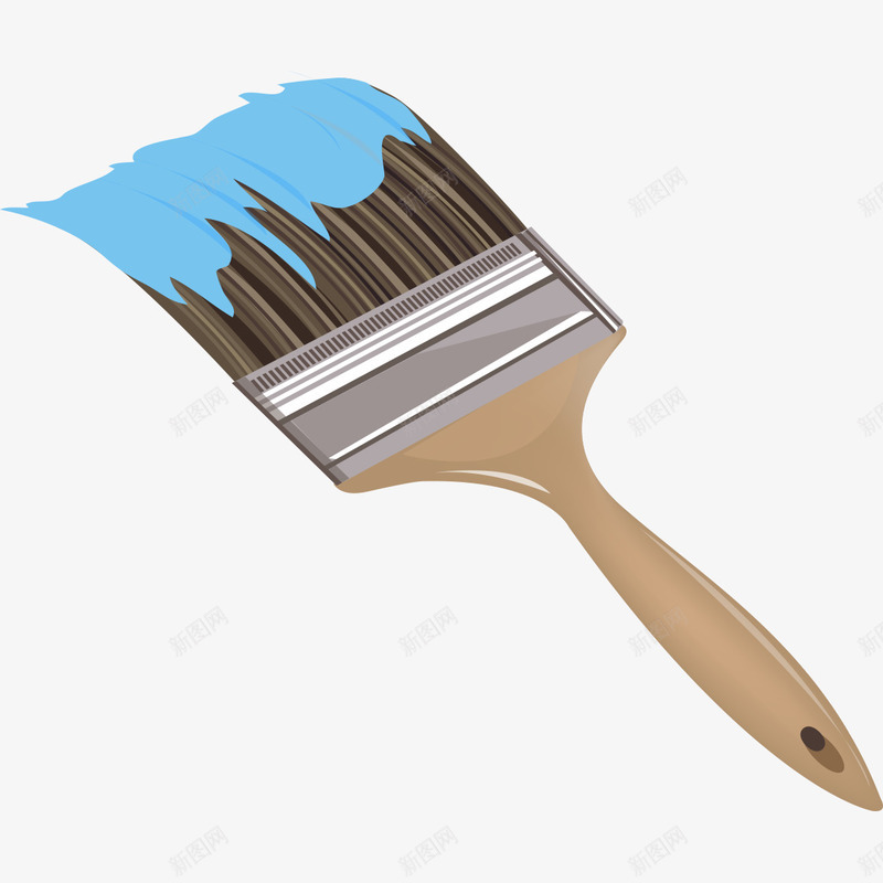 粉刷的刷笔png免抠素材_新图网 https://ixintu.com 刷笔 涂油漆 粉刷 蓝色