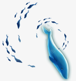 水彩装饰插图可爱海洋生物海豚插素材