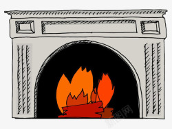 卡通炉灶欧式手绘壁炉火焰高清图片