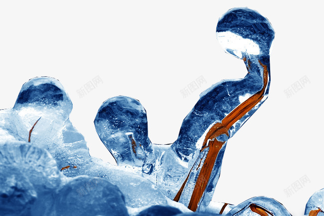 蓝色冰块png免抠素材_新图网 https://ixintu.com 冰 冰块 冰片 结冰的草 蓝色透明